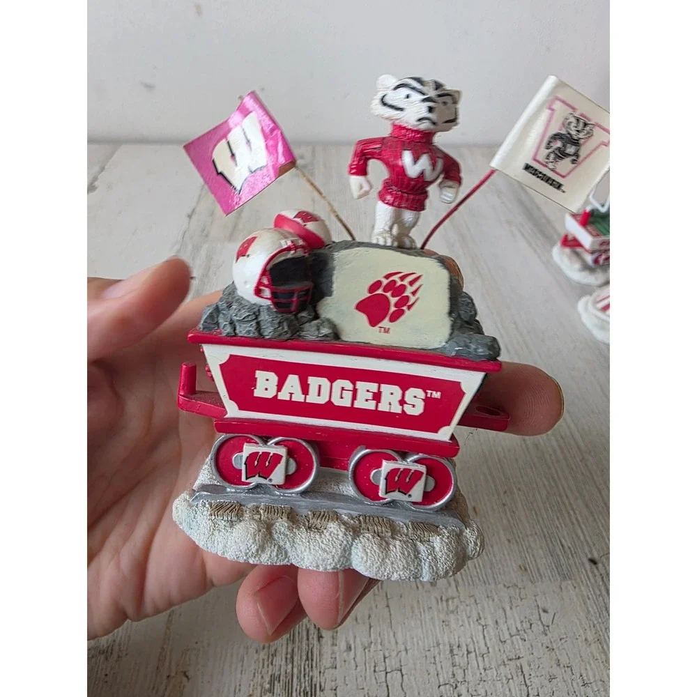 Danbury mint Badgers mascot train Santa Express Xmas decor